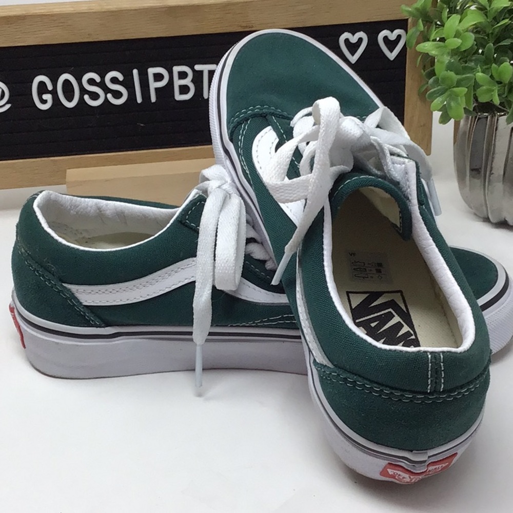 NWOT Vans Off The Wall Suede-Canvas Green Tennis Shoes Size 5 - Picture 5 of 5